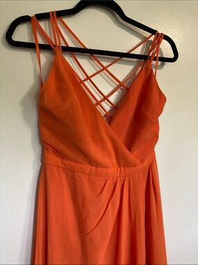 Fame and Partners Strappy Orange Maxi Dress 6